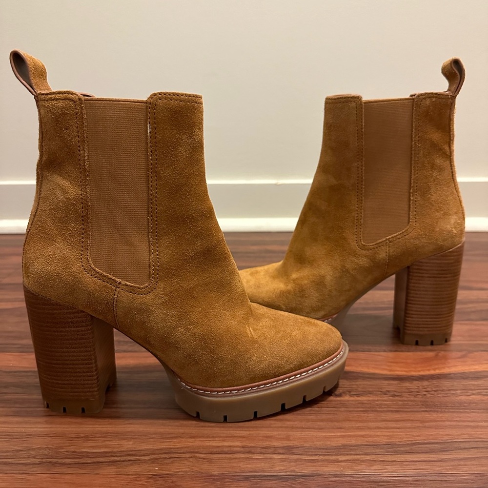 Tory Burch Carson suede lug sole ankle boots